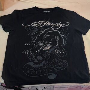 Ed Hardy Black Panther City Graphic Tee Men's Sz M